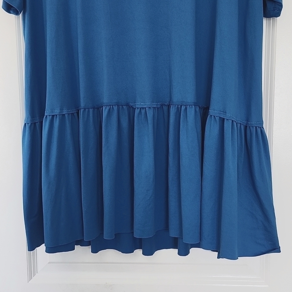 Entro short sleeve Peplum Top Blue size 1X - Picture 7 of 12